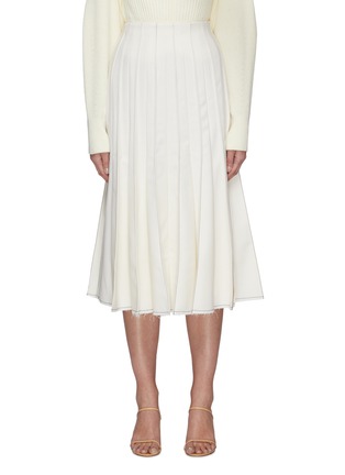 Main View - Click To Enlarge - GABRIELA HEARST - 'Ernst' contrast topstitch pleated skirt