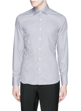 Main View - Click To Enlarge - CANALI - Houndstooth cotton shirt
