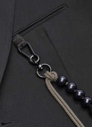 Detail View - Click To Enlarge - SONG FOR THE MUTE - Script oversized bead chain embellished wool blazer
