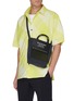 Figure View - Click To Enlarge - ACNE STUDIOS - Logo zip pocket leather panelled small tote bag