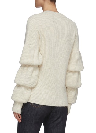 Back View - Click To Enlarge - JW ANDERSON - Bubble sleeve rib knit sweater