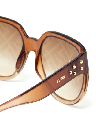 Detail View - Click To Enlarge - FENDI - Optyl round clear acetate frame sunglasses