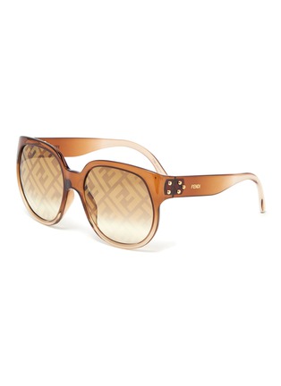 Main View - Click To Enlarge - FENDI - Optyl round clear acetate frame sunglasses