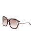 Main View - Click To Enlarge - JIMMY CHOO - 'Tilda' oversized cutout crystal embellished square acetate frame sunglasses