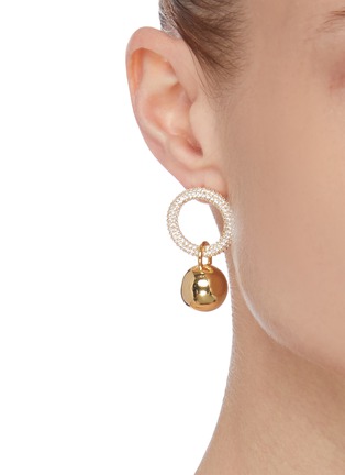 Figure View - Click To Enlarge - NUMBERING - 18k gold plated embellished hoop earrings