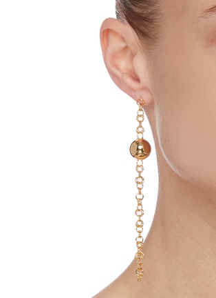 Front View - Click To Enlarge - NUMBERING - 18k gold plated chain earring