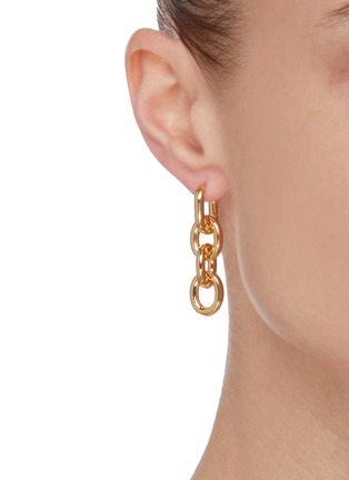 Front View - Click To Enlarge - NUMBERING - 18k gold plated chain earring