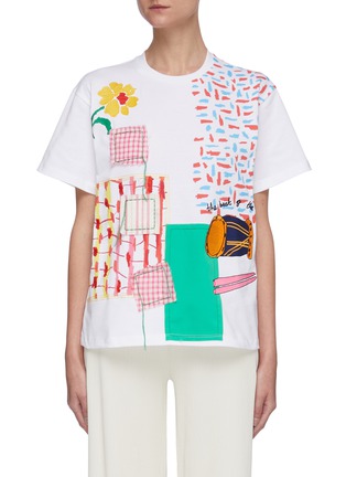 Main View - Click To Enlarge - MIRA MIKATI - Patchwork embroidered T-shirt