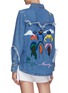 Back View - Click To Enlarge - MIRA MIKATI - Embroidered Western Fringe Denim Shirt