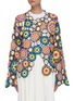 Main View - Click To Enlarge - MIRA MIKATI - Floral hand crochet asymmetric cardigan