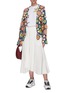 Figure View - Click To Enlarge - MIRA MIKATI - Floral hand crochet asymmetric cardigan