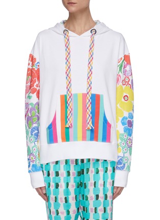 Main View - Click To Enlarge - MIRA MIKATI - Rainbow floral print hoodie