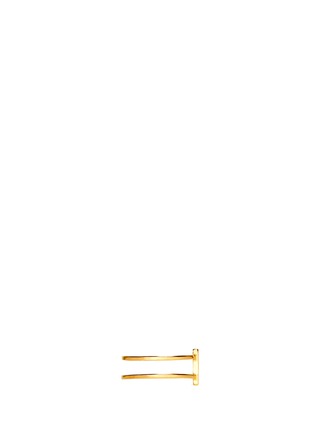 Figure View - Click To Enlarge - MARIA BLACK - 'Row' gold plated double band ring