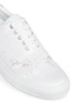 Detail View - Click To Enlarge - MOTHER OF PEARL - Floral embroidery satin sneakers