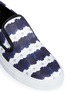 Detail View - Click To Enlarge - MOTHER OF PEARL - 'A Achilles' bloom print satin leather trim slip-ons