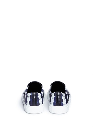 Back View - Click To Enlarge - MOTHER OF PEARL - 'A Achilles' bloom print satin leather trim slip-ons