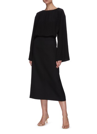 Figure View - Click To Enlarge - THE ROW - 'Pol' virgin wool silk blend flare skirt
