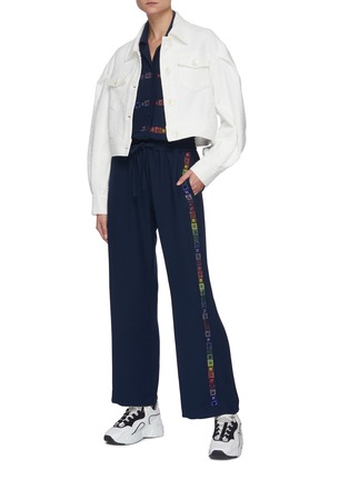 Figure View - Click To Enlarge - MIRA MIKATI - Swarovski Rhinestone Embellished Pyjama Top