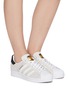 Figure View - Click To Enlarge - ADIDAS - Superstar' City Series interchangeable heel tab contrast lace sneakers