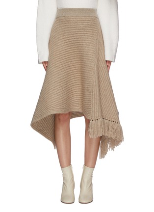Main View - Click To Enlarge - THE ROW - 'AVRIL' Asymmetric Tassel Midi Cashmere Blend Skirt