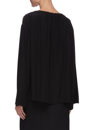 Back View - Click To Enlarge - THE ROW - 'Campo' gathered neck flare sleeve silk blouse
