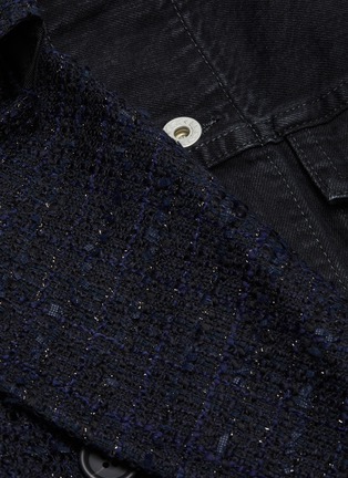  - THE KEIJI - Denim jacket panel lamé tweed trench coat
