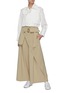 Figure View - Click To Enlarge - THE KEIJI - Trench wrap panel wide leg pants
