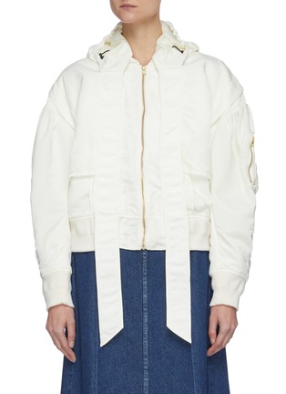 Main View - Click To Enlarge - TOGA ARCHIVES - Panelled hood neck tie puff blouson