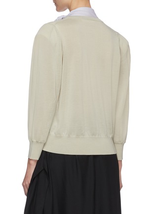 Back View - Click To Enlarge - TOGA ARCHIVES - Neck tie layer gauge knit V-neck sweater