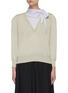 Main View - Click To Enlarge - TOGA ARCHIVES - Neck tie layer gauge knit V-neck sweater