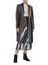 Figure View - Click To Enlarge - TOGA ARCHIVES - Panelled pleated stripe wool midi skirt