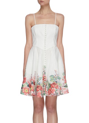 Main View - Click To Enlarge - ZIMMERMANN - Bellitude' scalloped frill bustier linen dress