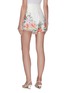 Back View - Click To Enlarge - ZIMMERMANN - 'Bellitude' contrast floral print ribbon waist scallop trim shorts