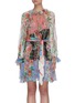 Main View - Click To Enlarge - ZIMMERMANN - 'Bellitude' colourblock floral print tassel waist silk mini dress