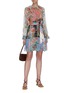 Figure View - Click To Enlarge - ZIMMERMANN - 'Bellitude' colourblock floral print tassel waist silk mini dress