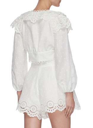 Back View - Click To Enlarge - ZIMMERMANN - Bellitude' scalloped frill linen crop top