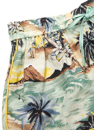  - ZIMMERMANN - Juliet island print elastic drawstring waist shorts