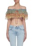 Main View - Click To Enlarge - ZIMMERMANN - Carnaby' off shoulder floral print ruffled crop silk top