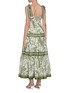 Back View - Click To Enlarge - ZIMMERMANN - 'Empire' stripe tie shoulder contrast botanical print dress