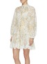 Detail View - Click To Enlarge - ZIMMERMANN - Amelie floral embroidered balloon sleeve belted dress