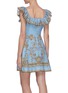 Back View - Click To Enlarge - ZIMMERMANN - 'Fiesta' ruffle square neck paisley print mini dress