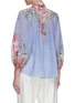 Back View - Click To Enlarge - ZIMMERMANN - 'Bellitude' contrast floral print stand collar blouson sleeve blouse