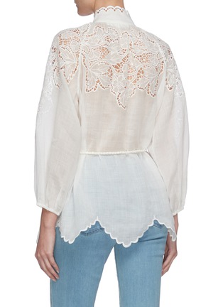Back View - Click To Enlarge - ZIMMERMANN - Carnaby' embroidered scalloped blouse