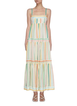 Main View - Click To Enlarge - ZIMMERMANN - Amelie' embroidered tiered sundress