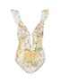 Main View - Click To Enlarge - ZIMMERMANN - Amelie frill shoulder floral print swimsuit