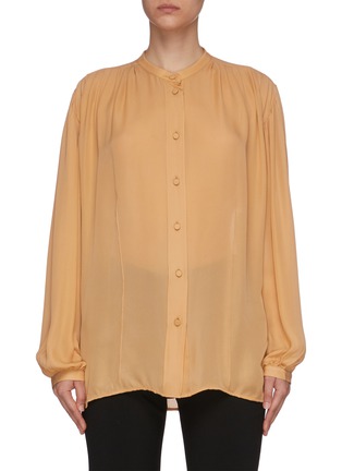 Main View - Click To Enlarge - KHAITE - 'Denny' semi sheer gathered blouse