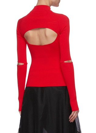Back View - Click To Enlarge - KOCHE - Cut-out detail ribbed turtle neck sweater