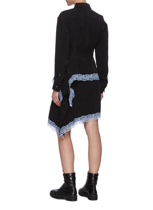 Back View - Click To Enlarge - KOCHE - Contrast lace trim shirt dress
