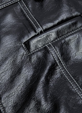  - TIBI - Patent faux leather cuffed cargo shorts