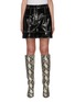 Main View - Click To Enlarge - TIBI - Patent faux leather cuffed cargo shorts